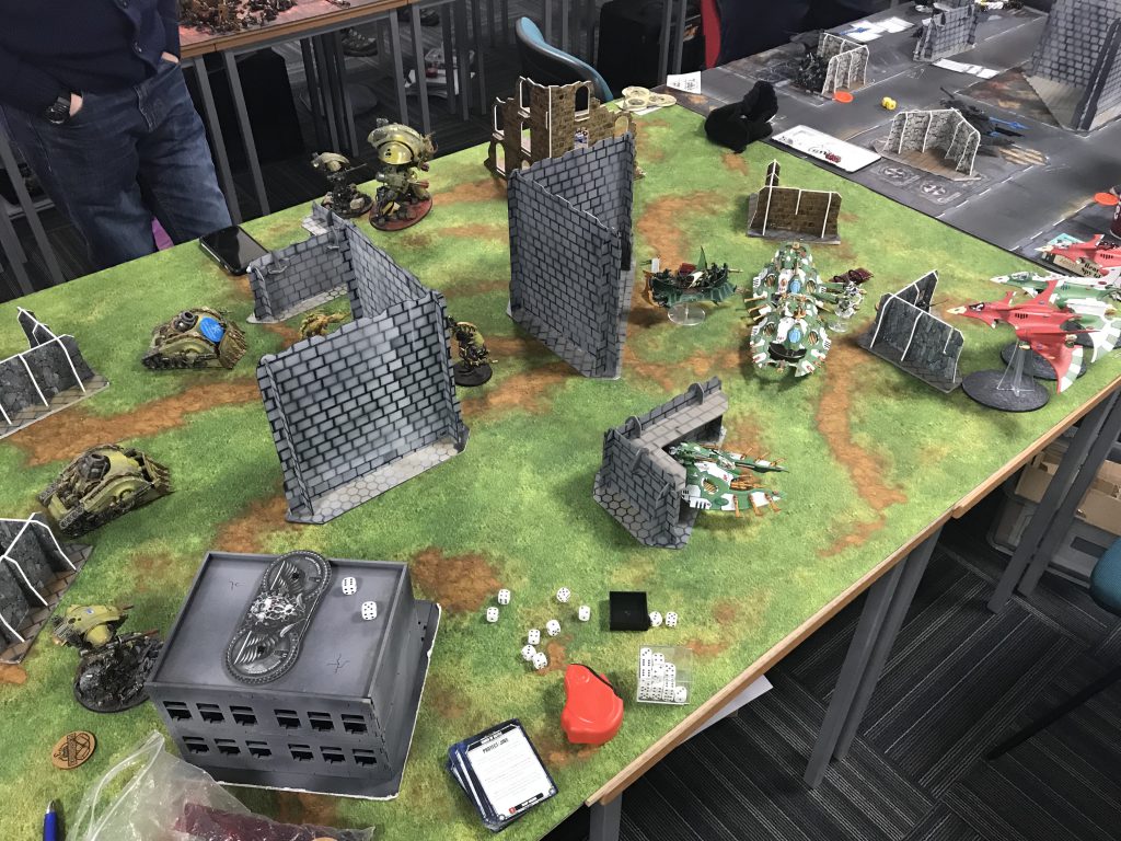 The Knight stomps round to the right