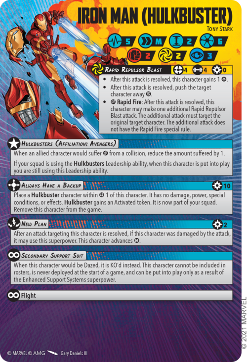Marvel Crisis Protocol Hulkbuster Iron Man Card