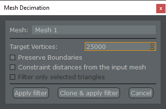 Photogrammetry - Mesh Decimation