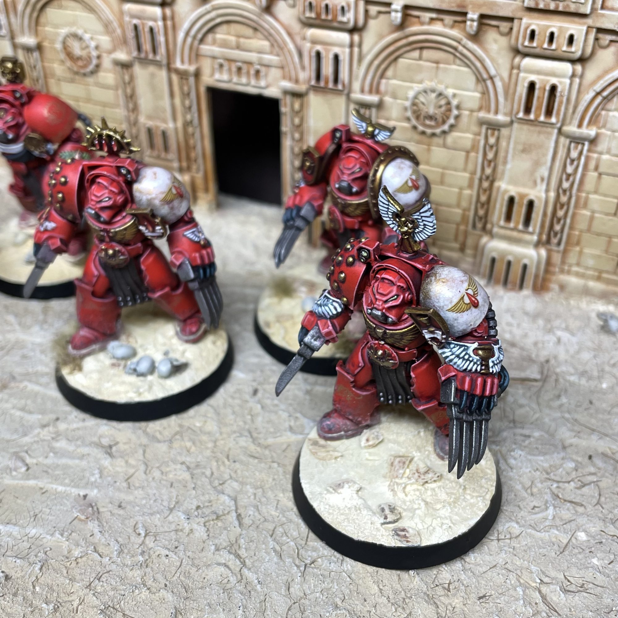 Blood Angels Assault Terminators With Lightning Claws. Primaris Scale. - Credit: Colin Ward