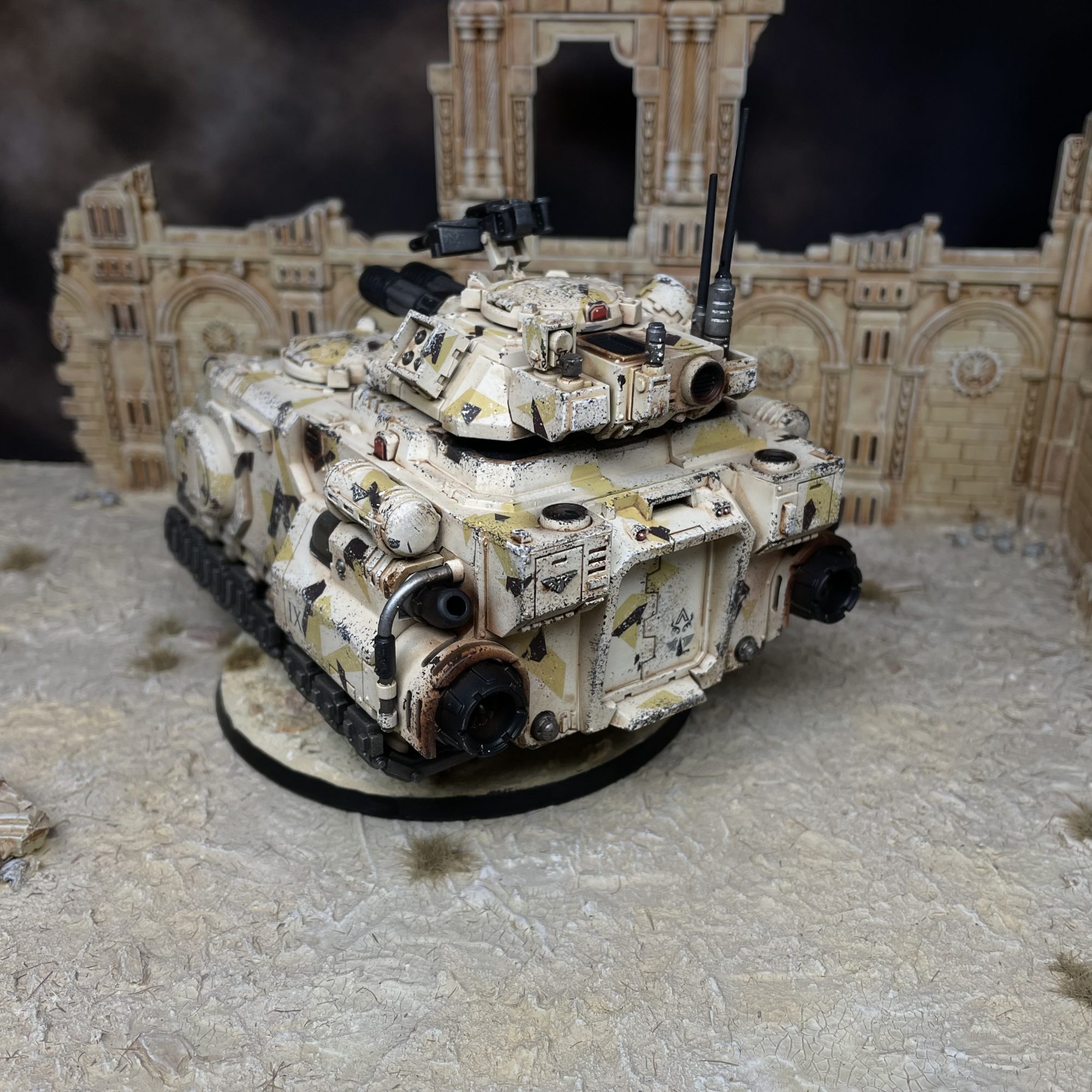 Blood Angels Gladius Tank in Ossian Suppression Pattern Camo - Credit: Colin Ward