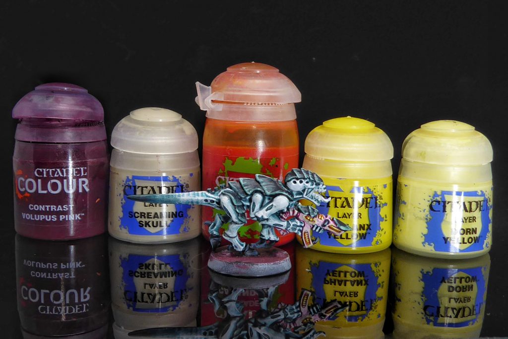 WIP photo of painting Hive Fleet Tiamet 