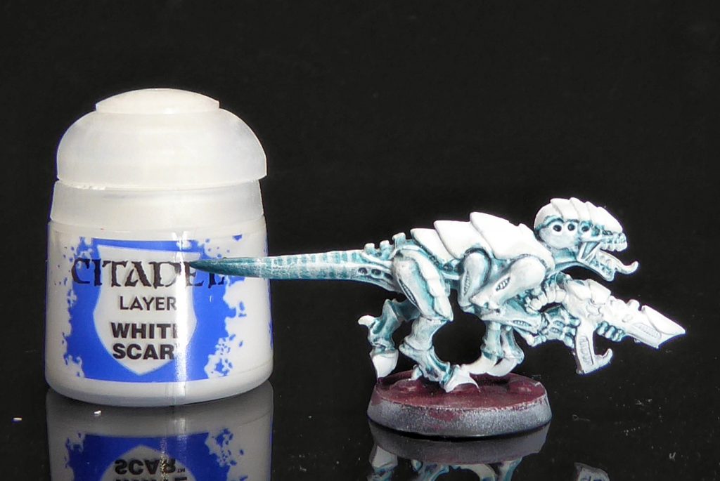 WIP photo of painting Hive Fleet Tiamet 