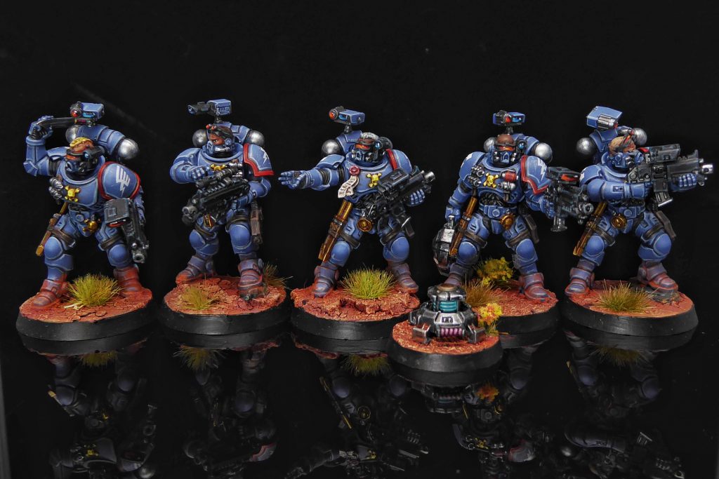 5 Primaris Space Marine Incursors of the Rainbow Warriors chapter 
