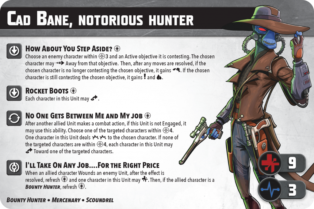Cad Bane Shatterpoint, Cad Bane Character Card, Cad Bane