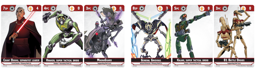 Dooku/Grievous Separatist List