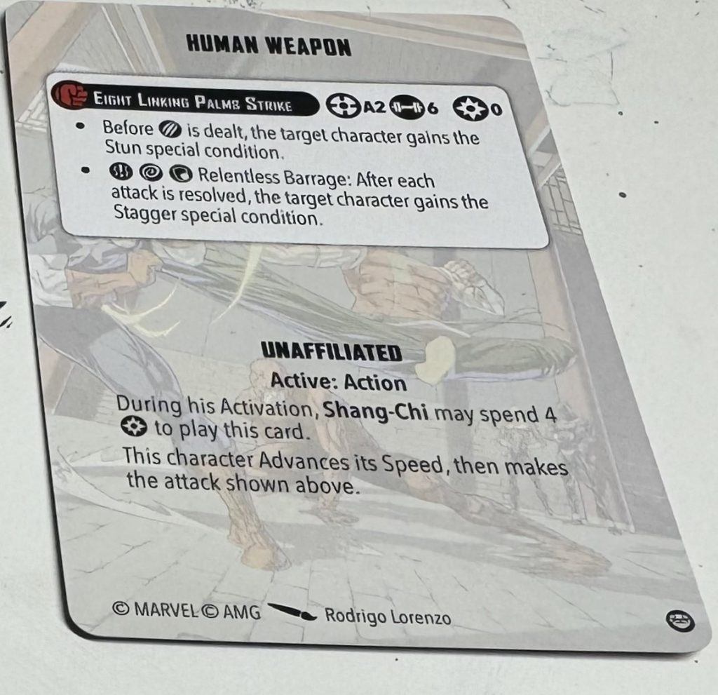 Shang-Chi cards Cards for Marvel: Crisis Protocol. Credit: Atomic Mass Games. 