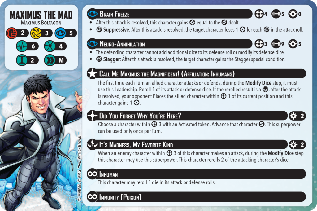 Maximus Character Card Credit - Atomic Mass Games