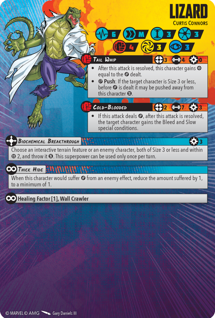 Lizard Marvel Crisis Protocol character card