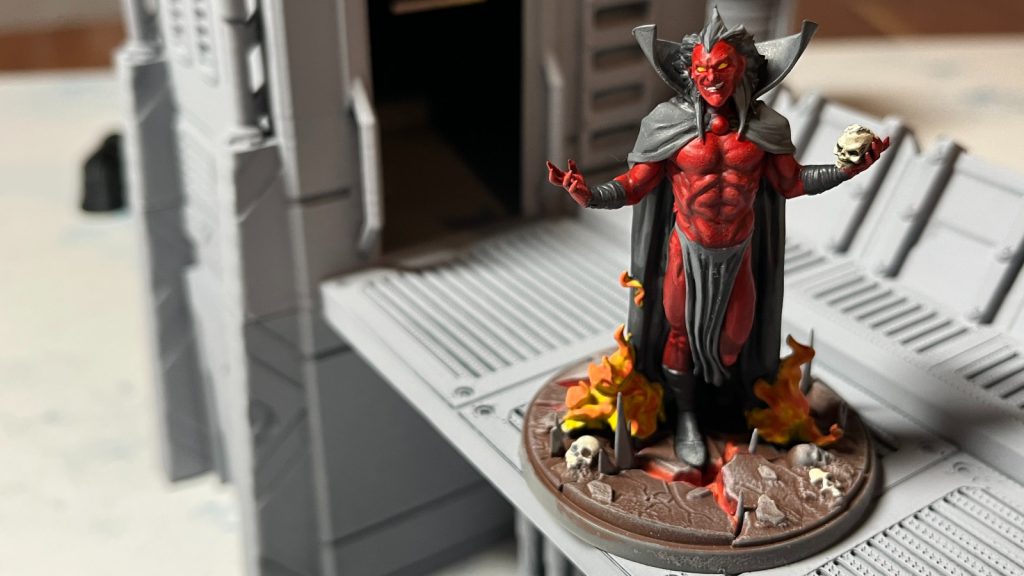 Mephisto on top of a walkway in Marvel Crisis Protocol