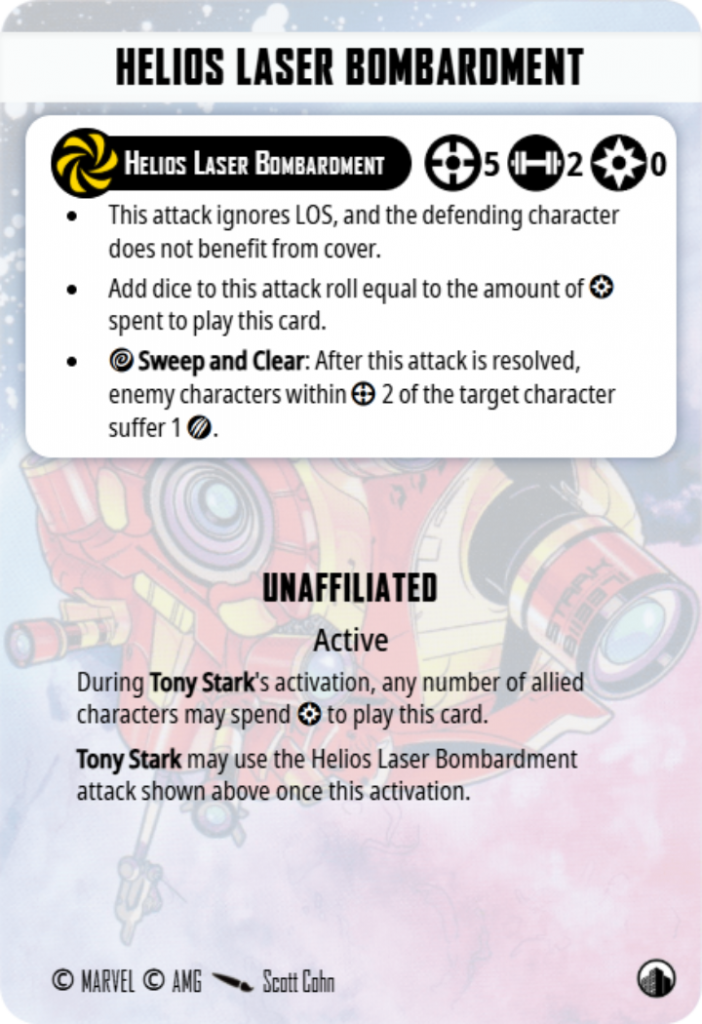 Helios Laser Bombardment in Marvel Crisis Protocol