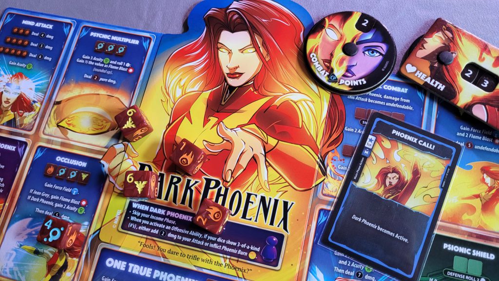 Jean Grey player board for Marvel Dice Throne X-Men