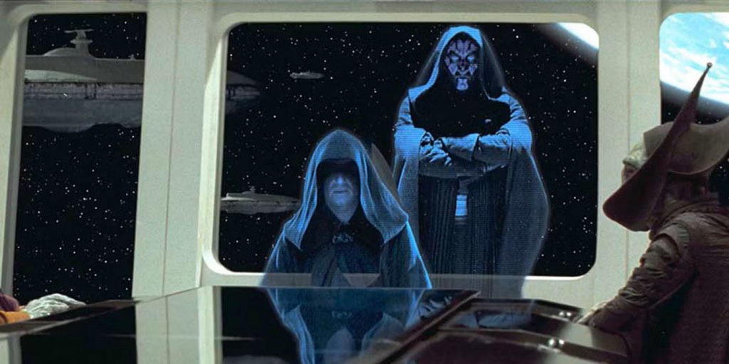 Maul and Sidious holograms from Star Wars Episode I: The Phantom Menace.