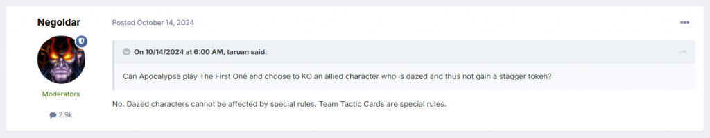 The First One KO Ruling