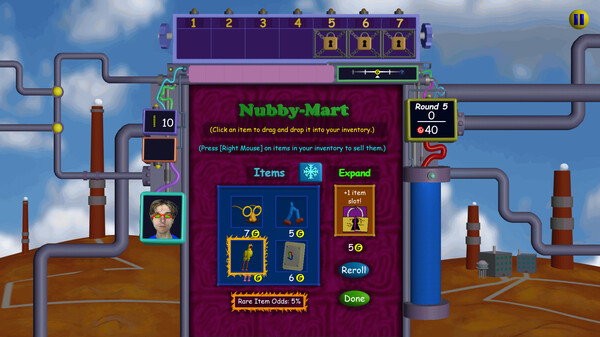 A screenshot of the game Nubby's Number Factory showing the item shop menu.