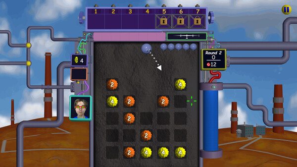 A screenshot of the game Nubby's Number Factory, showing the basic layout of the game screen.