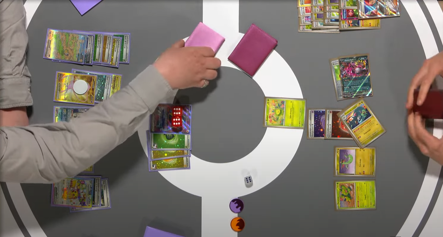 A screengrab from a Pokemon TCG stream game