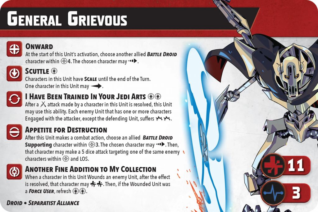 General Grievous stat card