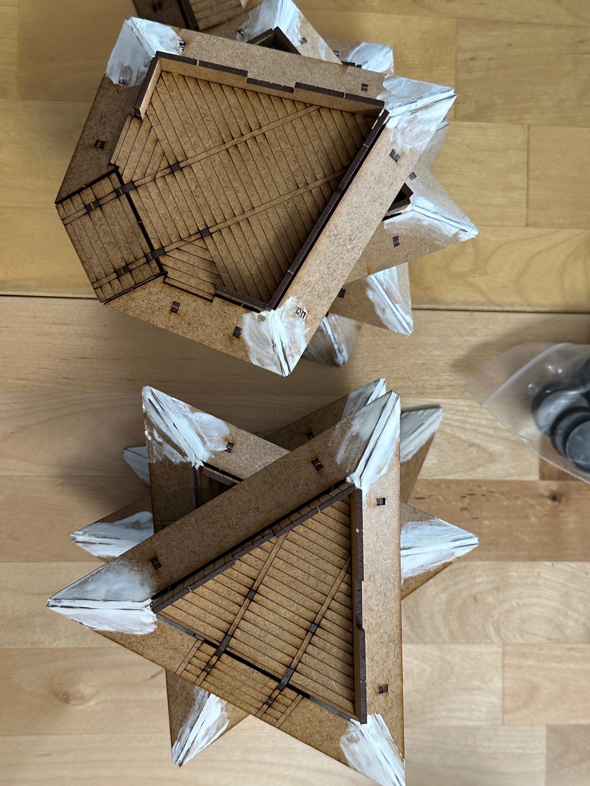 A pile of gap-filled fortification pieces.