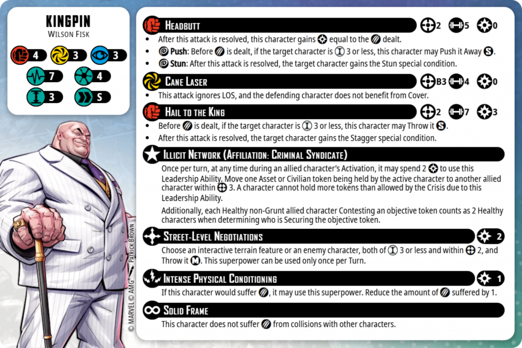 Kingpin Character Card