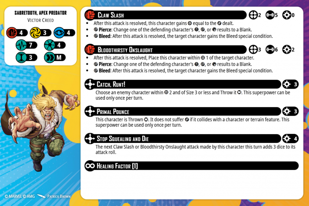 Sabretooth, Apex Predator Character Card